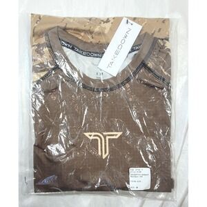 TakeDown Men's Patriot Series Short Sleeve Rashguard - Desert Tan - Medium